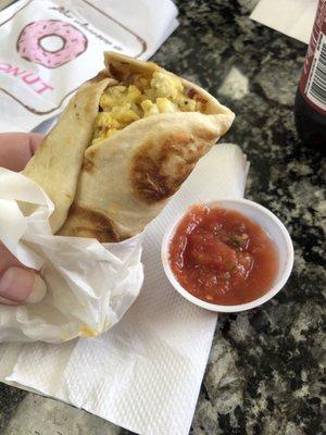 Burrito and salsa! Yum!!