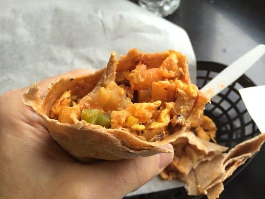 Inside of Breakfast Burrito!