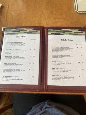 Wine list