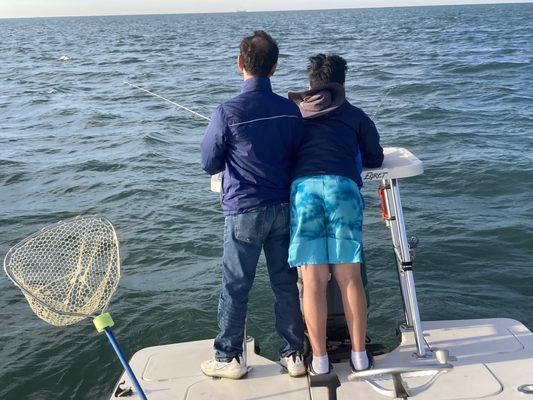 Father and son outing on Lake Saint Clair - there's more to fishing than just catching fish.