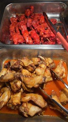 Teriyaki chicken and buffalo wings