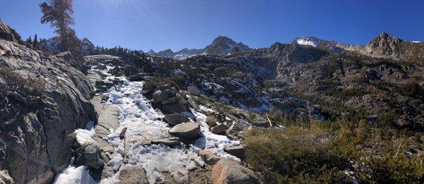 Just some of the many icy patches along the way and this was a relatively flat part on the hike.