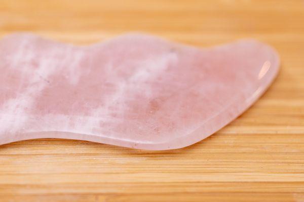 Rose quartz gua sha tool