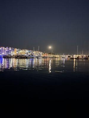 Moonlit night in the channel (no wake zone)