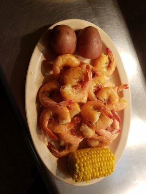 Now serving boiled shrimp Friday and Saturday nights. 1 lb shrimp 2 potatoes 1 corn  $14.99