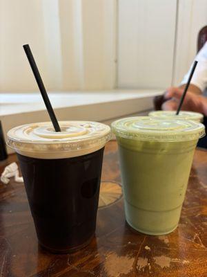 nitro cold brew & matcha latte - medium