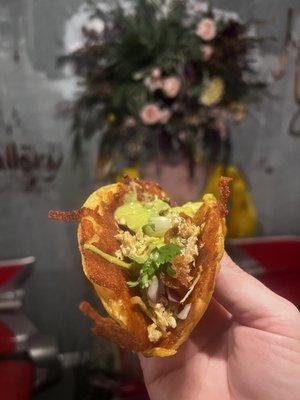 Cheese crusted taco