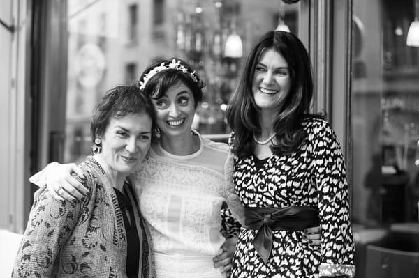 The bride and her two sisters at Lemmy and Charlotte's wedding in Paris...