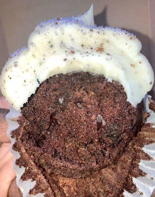 Double chocolate lavender latte cupcake