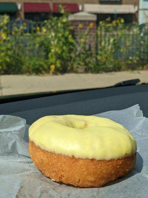 Iced lemon doughnut