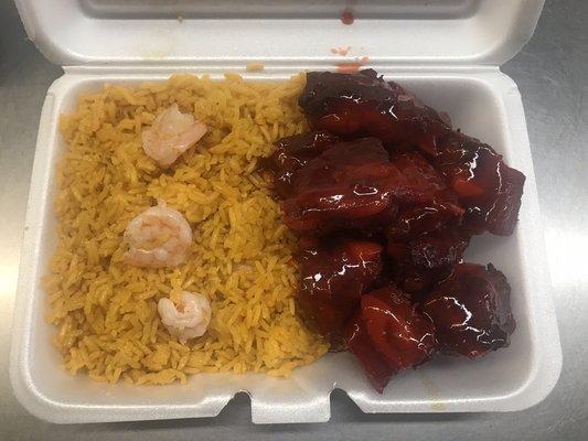 Spare Rib Tips W. Shrimp fried rice