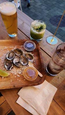 Winter Waters special - cocktails and oysters