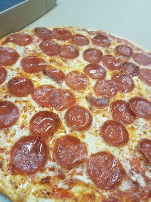 Pepperoni pizza with extra cheese!