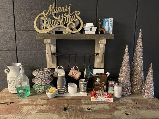 Coffee and hot cocoa bar