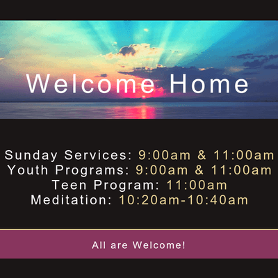 Sunday Services are at 9:00am and 11:00am. You can stream our online service through our website www.SeasideCenter.org.