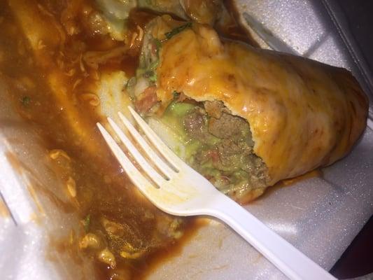 Carne Assad Alvacado and salsa burrito 7$