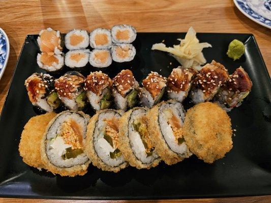 Mexican Roll, Dragon Roll & Salmon Roll