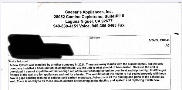 Company review of Navarro's Heating and AC work.