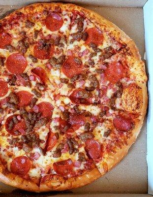 Meat lovers pizza