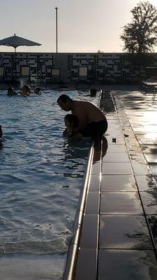 Enjoying the huge pool