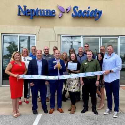 Ribbon cutting in June with the friends of Neptune Society and the Edmond Chamber of Commerce.