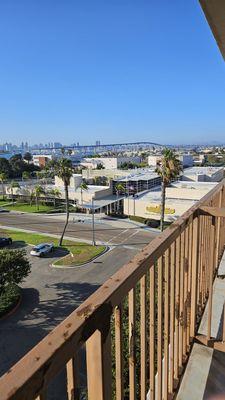 View from the 7th floor, note the peeling paint and rust