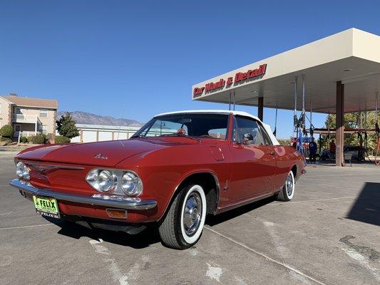 Hand wash and wax for this classic Corvair!