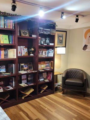 Our Comfortable Bookstore Invites Our Customers to Stay for a While and Enjoy Their New Book.