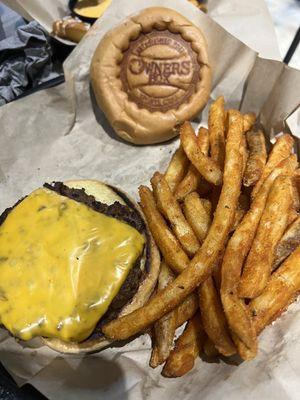 Burger and fries