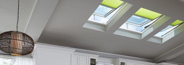 Solar powered skylights that open and close with remote controlled shades. 30% tax credit