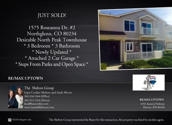 Recently sold by The Shelton Group in Northglenn