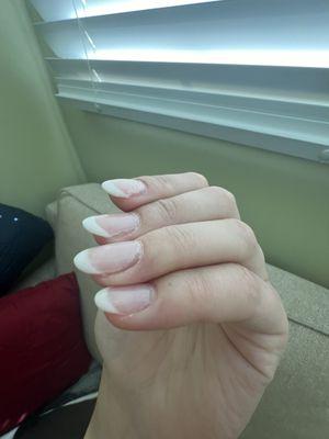 Only a couple days after getting a dip manicure the dip is separating from my nails and peeling up on the side.