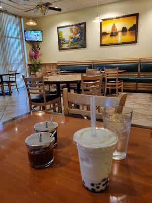 Interior and Coconut Boba Smoothie