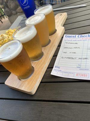 $8 beer flights and free popcorn.