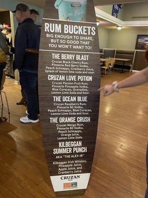 Rum bucket flavors