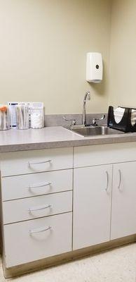 Hand washing station and medical supplies