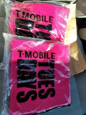 Scored a couple T-mobile scarves for T-mobile Tuesday.