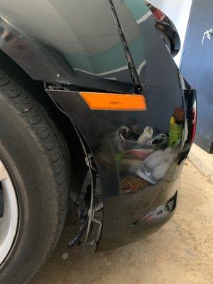 Damage after towing