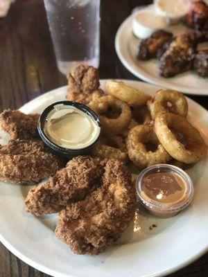 Chicken Tenders with onion rings