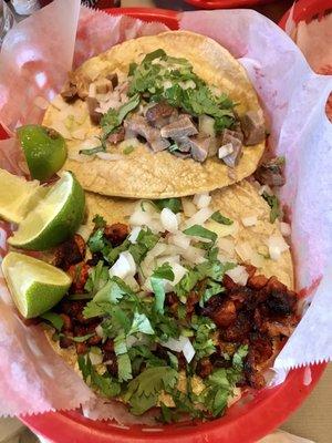 Al pastor and lengua.