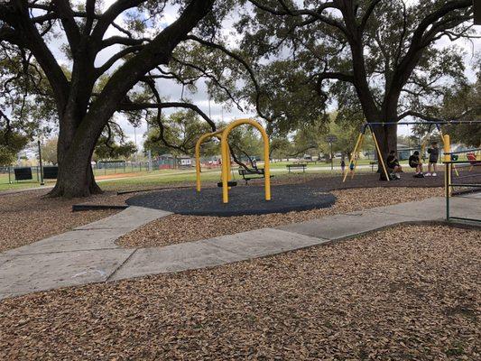 Swings on the Ward Memorial Park side of Cady Way