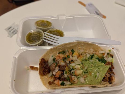 $5.31 Carnitas taco.