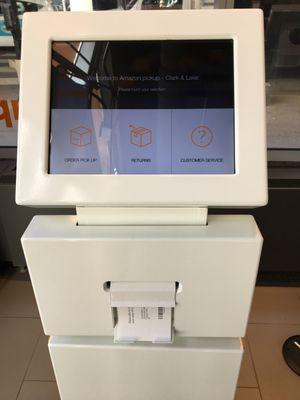 Kiosk where you can access your Amazon.com Account and Print out a Label to put on your return.