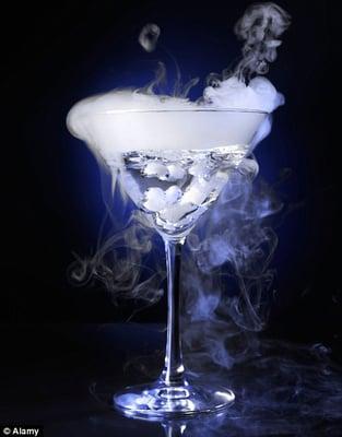 Dry ice added to your favorite tini.