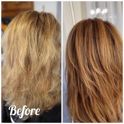 Shaddow root and glossing treatment