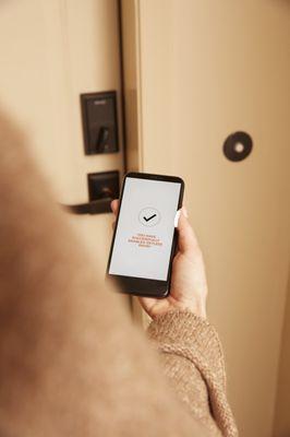 Keyless, smart-phone controlled home entry