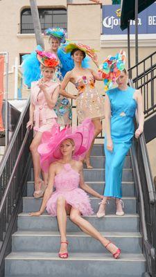 Beautiful collection of clothing provided by Bloomingdale's Creative Director, Deena Von Yokes, for the Hat Contest at the Del Mar Races