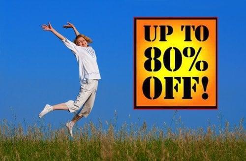 Up to 80% off regular retail!