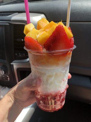 Strawberry Mango shaved Ice