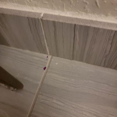 Blood on bathroom floor